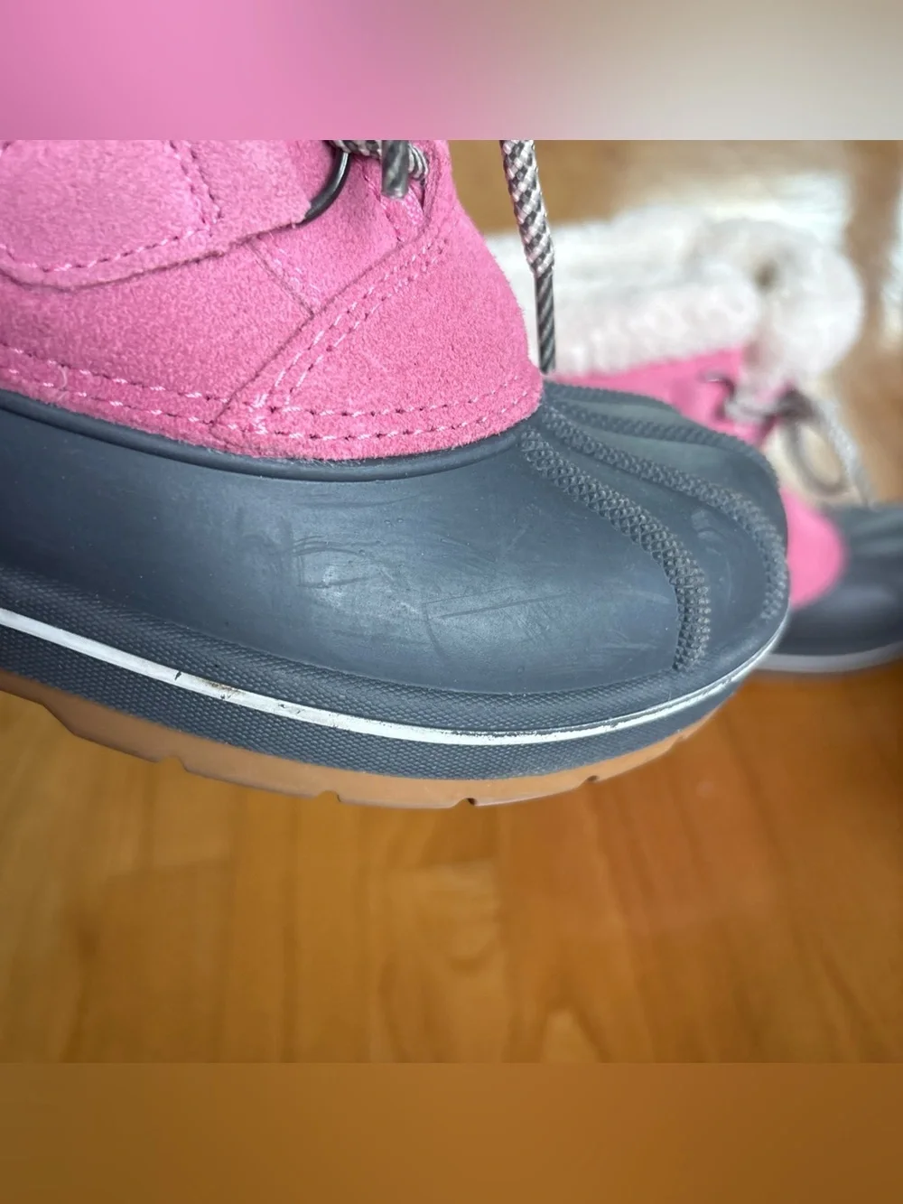 Cat & Jack kit Snow Boots Winter Pink White Gray WaterproofToddler Girls Size 13